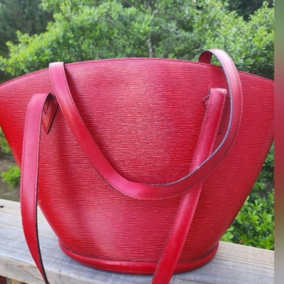 Handbags - Authentic Louis Vuitton Red Epi Saint Jacques Tote